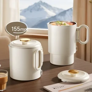 Collapsible Folding Electric Kettle 304 Stainless Steel Automatic Shut off Portable up to 1L 600W for Household Use