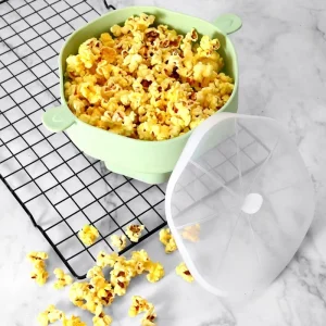 Collapsible Silicone Microwave Popcorn Popper Maker Machine Microwavable Bowl BPA Popcorn Bowl with Handles