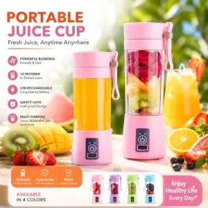 Colorful Commercial Juicer Wireless Juicing Cup 6-Blade Stainless Steel Blades USB Rechargeable Mini Household Portable
