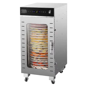 Commercial 12-80 Trays Stainless Steel Rotary Fruit Dryer Food Beef Jerky Dehydrator Machine Household Food Dehydrator