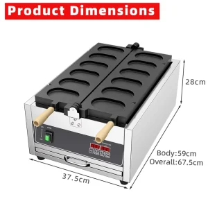 Commercial 12 Hole Circular Bubble Waffle Maker Non Stick Stainless Steel 220V Adjustable Thermostat Pancake Maker