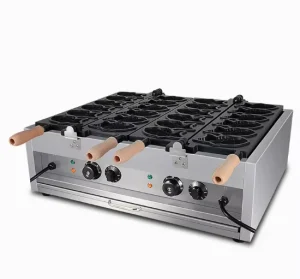 Commercial 12 Hole Electric Taiyaki Maker Stainless Steel Fish Waffle Machine Japanese Snack Equipment (CE Certified)