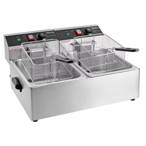 Commercial 12+L Double Counter Top High Productivity Electric Deep Fryer Europe Popular Style Fries Machine 220V