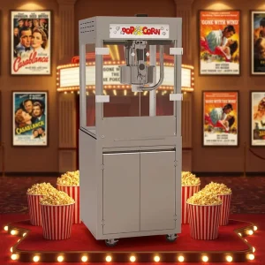 Commercial 16OZ Automatic Popcorn Machine Plasma Oil Fume Purification System Heat Shield for Bakeries
