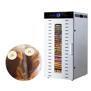 Commercial 20 Tray Large Capacity Stainless Steel Electric Food Dehydrator & Fruit Dryer for Chili & Vegetable 110/220V