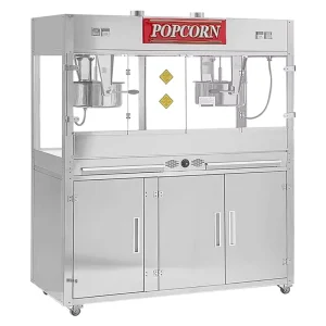 Commercial 220V Electric 32A Double Pot Fully Automatic Stainless Steel Spherical Popcorn Machine Cinema Popcorn Maker