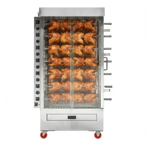 Commercial 3/7 Spits Stainless Steel Electric Chicken Rotisserie with Glass Door for Restaurant & Supermarket KJ-7CE