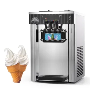 Commercial 3 Flavor Soft Serve Ice Cream Maker Efficient 220V Ice Cream Making Machine for Ice Cream Shops for Milk