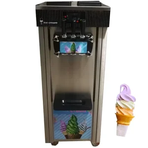Commercial 3 Flavor Soft Serve Ice Cream Maker small Vertical Cone Ice Cream Machine