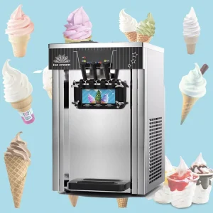 Commercial 3 Flavors Soft Ice Cream Making Machine Professional Digital Display LED Manufacturer Soft Serve Ice Cream Maker