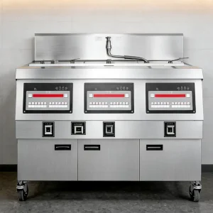 Commercial 3 Tanks Deep Fryer Electric Professional Smart Automatic Restaurant Kitchen Equipment with Oil Filtration System