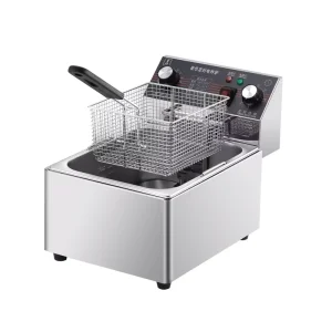 Commercial 3KW 220V Single Tank Deep Fryer for French Fries 6L Capacity Restaurants Home Use Electric Fritadeira Eletrica
