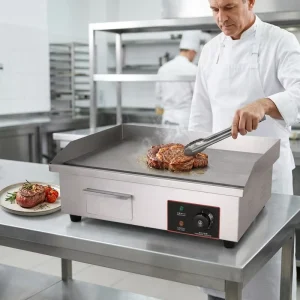 Commercial 3kw Power Electric Griddle Stainless Steel Flat Top Griddle with CE Certification for Restaurants