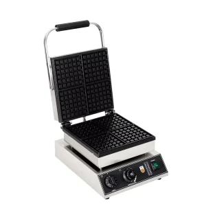 Commercial 4pcs Stainless Steel Square Egg Waffle Maker Non Stick Industrial Belgian Waffle Iron Touch Control Timer