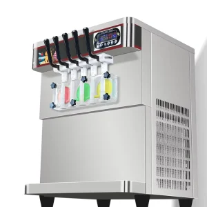 Commercial 5 Flavors Soft Ice Cream Machine 3+2 Mixed Flavors Gelato Ice Cream Maker