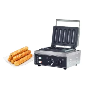 Commercial 5 Hole Bread Stick Maker Electric Mini Bread Machine 1.5KW 220V Non Stick Plates Adjustable Heat for Home Kitchen