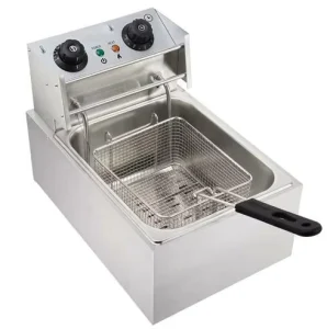 Commercial 6 Liter Countertop Stainless Steel Electric Deep Fryer 2500W for Fast Food Restaurants and Food Shops