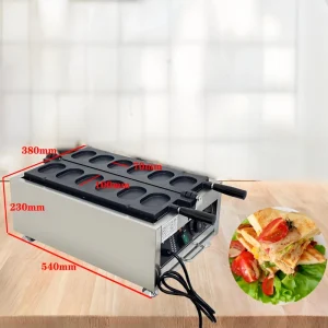 Commercial 6 Pieces Egg Cake Machine Egg Burger Maker Electric Round Snack Waffle Machine for Cafe Restaurant Use