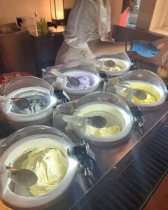 Commercial 6 Pot Ice Cream Machine Nuts Fruit Yogurt Corn Syrup Compatibility Raw Included Food Grade Stainless Steel