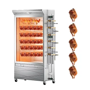 Commercial 60 Chickens Roaster Machine Rotisserie Gas Rotary Chicken Rotating Grill Machine Oven