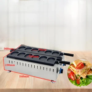 Commercial 6pcs Gas Stainless Steel Cheese Walnut Nuts Waffle Maker Machine Egg Cake Shape Biscuit Snack Equipment