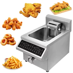 Commercial 8L Induction Deep Fryer with Auto-Lifting System and Memory Function for Fast Food & Catering Services