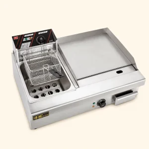 Commercial All Flat Stainless Steel Table Top Non stick Burger Cooking Plate Griddle Flat Plate Electric Griddle with Fryer