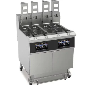 Commercial Auto Lifting 4 Pots 4 Baskets Electric Open Deep Fryer Touchscreen Control for Busy Kitchen Fried Chicken