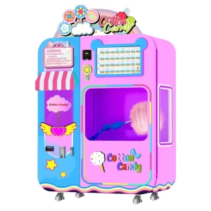 Commercial Automatic Cotton Candy Maker with Self Service Paper Straws