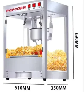 Commercial Automatic Large Capacity Insulated Electric Heating High Efficiency 1300W Stainless Steel Popcorn Machine