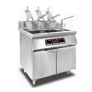 Commercial Automatic Lift Electric Induction Deep Fryer 3 Basket 60L Smart Temperature Control for Fast Food Kitchen Equipment