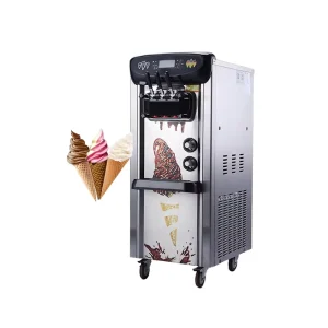 Commercial Automatic Soft Serve Ice Cream Maker Machine 220V Economical Home Use Three Flavors Milk Chocolate Water