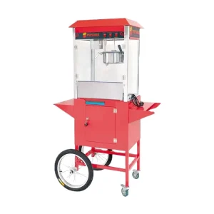 Commercial Automatic Stainless Steel Popcorn Machine Trolley 220V 1300W Caramel Making