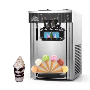 Commercial Automatic Table Top Three Flavor Soft Serve Ice Cream Making Machine Maker Soft Ice Cream Machine 15 20L H