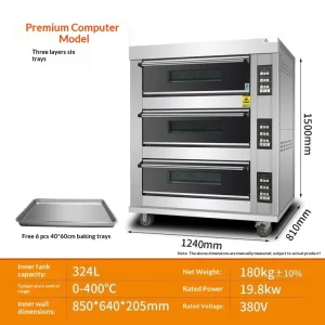 Commercial Baking Equipment 1 2 3 Layers 1 2 3 Trays Pizza Oven Bread Cake Baking Bakery Electric Gas Deck Oven