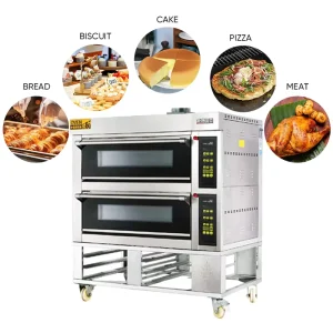 Commercial Baking Oven 3 6 9 Tray Electric Gas Smart Panel Large Glass Viewing Door Full Stainless Steel Body Bakery Oven