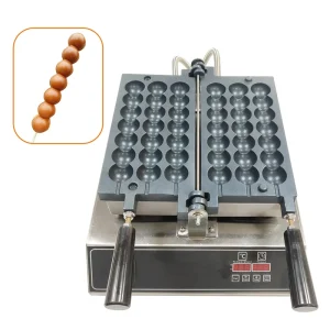 Commercial Ball Shaped Egg Waffle Maker Sugar coated Haws Shape Takoyaki Skewer Stick Waffle Making Machine