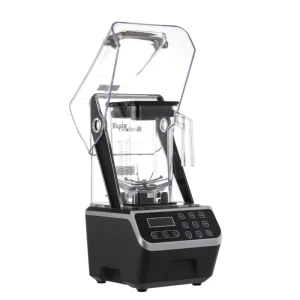 Commercial Blender Heavy Duty Smoothie Machine with Soundproof Cover Stainless Steel Blade Milk Tea Shop Ice Mixer