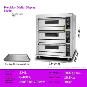 Commercial Bread Oven 1 2 3 Decks 2 4 6 Trays Gas Food Oven Baking Equipment Deck Oven