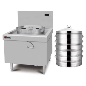 Commercial Bun Steamer 15KW Dumpling Dimsum Electric Induction Food Steamers Machine for Restaurant