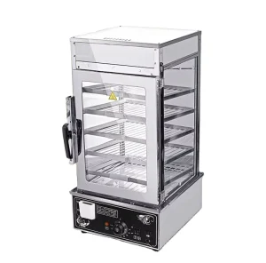 Commercial Bun Steamer 5 Layer Restaurant Bun Warmer Electric Food Steamer with 11.8×11.8 Inch Racks Store Food Hot Showcase