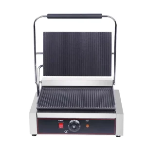 Commercial Cast Iron Electric Contact Grill Single Panini Press Maker Sandwich Grill Medium Size