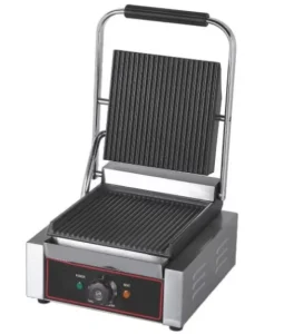 Commercial Clamshell Griddle Beef Patty Griddle Steak Grill Grooved Electric Panini Contact Griddle