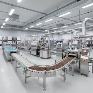 Commercial Coffee Bean Processing Line High Efficiency Coffee Roasting Machine Industrial Coffee Grinding Line
