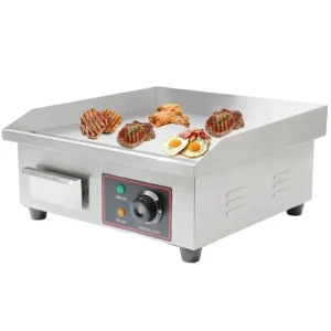 Commercial Cooking Equipment 1500W Flat Top BBQ Griddle Stainless Steel Electric Teppanyaki Grill 50-300C 220-240V