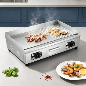 Commercial Cooking Equipment 4400W Noise Reduction Stainless Steel Electric Lava Stone Grills for Healthy Cooking