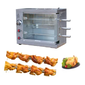 Commercial Cooking Equipment Small Mini 3 Rods Roast Rotisserie Chicken Rotisserie Oven Roaster Bbq Gas Rotary