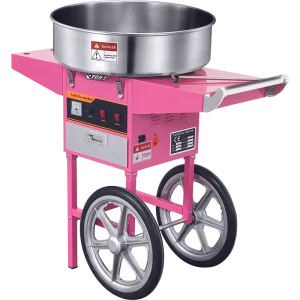 Commercial Cotton Candy Floss Machine Snack Equipment Electric Candy Maker with Cart Stainless Steel Bowl Drawer for Party