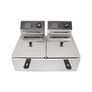 Commercial Counter Top Stainless Steel Electric Double Tank Double Basket Chips Deep Fryer Kitchen Equipment