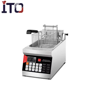 Commercial Countertop Electric Deep Fryer with Digital Control Oil Tap Single Tank Auto Lift